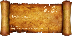 Hock Emil névjegykártya